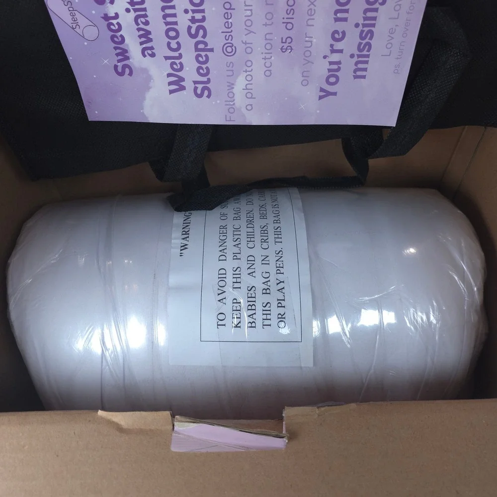 SleepStick Foam Core Body Pillow 40x10 Lavender Lyocell Cover Orthopedic Bolster